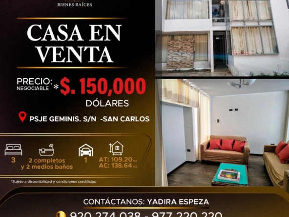 Venta casa de 2 pisos