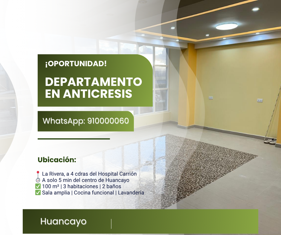 Departamento en anticresis en Huancayo